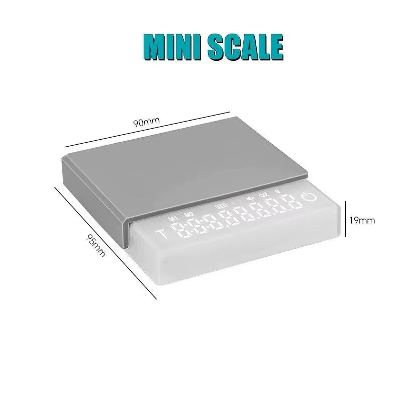 Personal Electronic Scale for Coffee Household Italian Coffee Scale Gram Weight Chronograph Scale Kitchen Scale Waterproof Mini