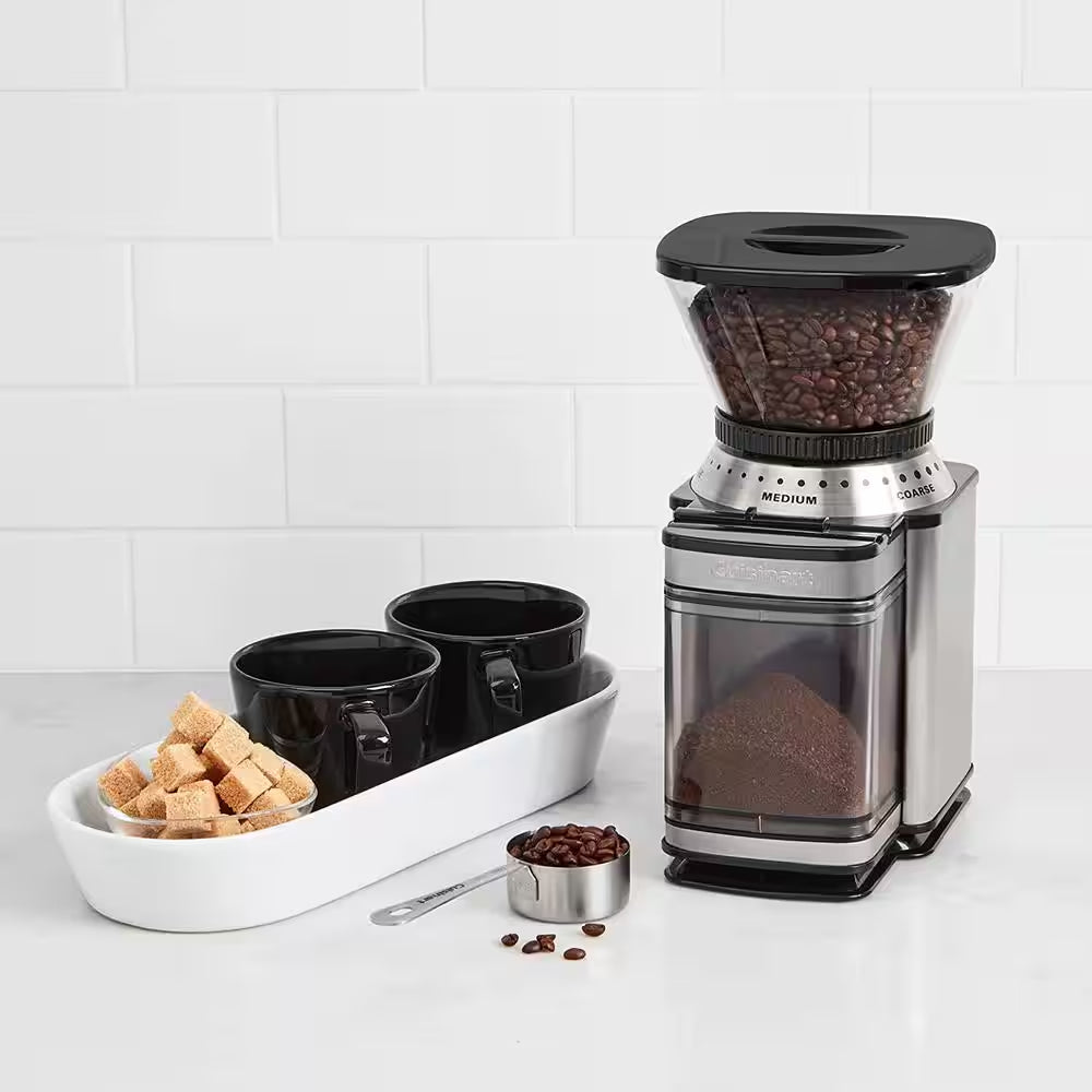 Black Stainless Steel Electric Coffee Grinder 18-Position Grind Selector in 500-Watts