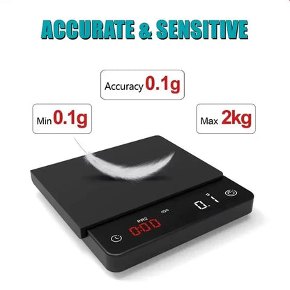 Personal Electronic Scale for Coffee Household Italian Coffee Scale Gram Weight Chronograph Scale Kitchen Scale Waterproof Mini