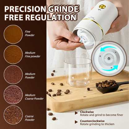 Coffee Grinder Electric,Electric Coffee Grinders Mannual for Home Use, Adjustable & Portable,Stainless Steel, White